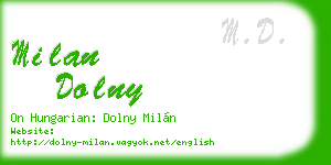 milan dolny business card